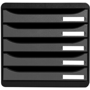 Exacompta 309738D Zásuvkový box Big Box Plus 5 zásuvek stříbrná metalíza