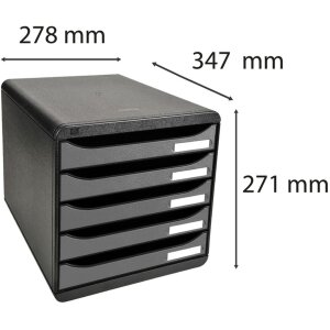 Exacompta 309738D Zásuvkový box Big Box Plus 5 zásuvek stříbrná metalíza