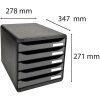 Exacompta 309738D Zásuvkový box Big Box Plus 5 zásuvek stříbrná metalíza