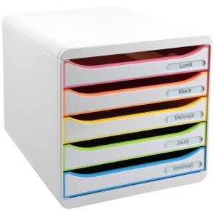 Exacompta zásuvkový box Big Box Plus 5 zásuvek White Harlequin