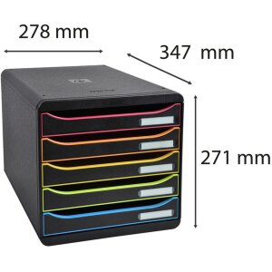 Exacompta zásuvkový box Big Box Plus 5 zásuvek Černá/Harlequin