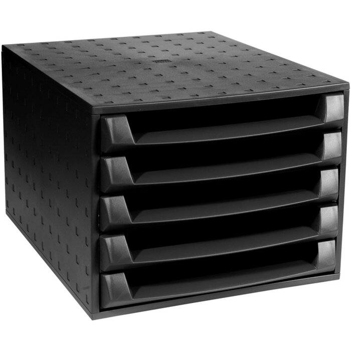 Exacompta 221014D Zásuvkový box THE BOX 5 otevřených zásuvek EcoBlack Black
