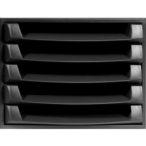 Exacompta 221014D Zásuvkový box THE BOX 5 otevřených zásuvek EcoBlack Black