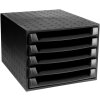 Exacompta 221014D Zásuvkový box THE BOX 5 otevřených zásuvek EcoBlack Black