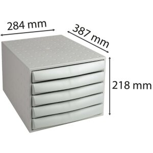 Exacompta zásuvkový box THE BOX 5 uzavřených zásuvek Kancelář světle šedá