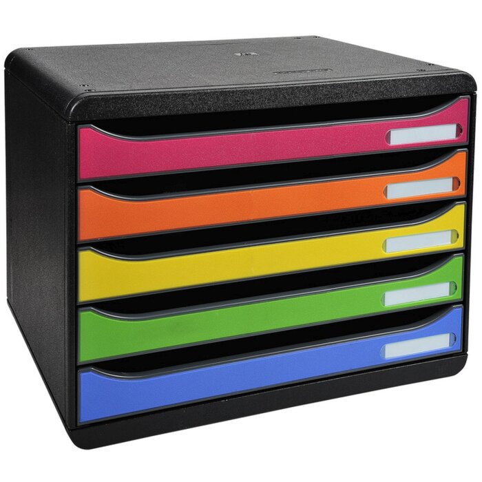 Exacompta 308798D Zásuvkový box Big Box Plus formát na šířku 5 zásuvek duha