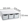 Úložný modul Exacompta TOOLBOX se 3 zásuvkami světle šedý