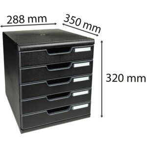 Exacompta zásuvkový box MODULO A4 5 zásuvek černý