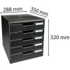 Exacompta zásuvkový box MODULO A4 5 zásuvek černý