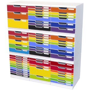 Exacompta 301798D Zásuvkový box MODULO A4 5 uzavřených zásuvek duha