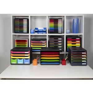 Exacompta 301798D Zásuvkový box MODULO A4 5 uzavřených zásuvek duha