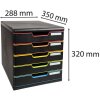 Exacompta zásuvkový box MODULO A4 černý harlekýn 5 uzavřených zásuvek