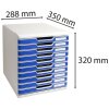 Exacompta Modulo A4 10 zásuvek Blue Office