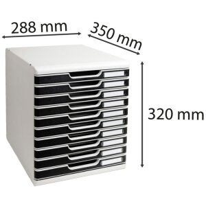 Exacompta zásuvkový box Modulo A4 Office 10 uzavřených zásuvek černý