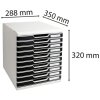 Exacompta zásuvkový box Modulo A4 Office 10 uzavřených zásuvek černý