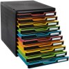 Exacompta zásuvkový box MODULO A4 Black/Harlequin 10 uzavřených zásuvek