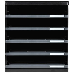 Exacompta zásuvkový box MODULO DIN A4 tmavě šedý 5 otevřených zásuvek