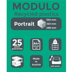 Exacompta zásuvkový box MODULO DIN A4 tmavě šedý 5 otevřených zásuvek