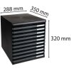 Exacompta zásuvkový box MODULO A4 tmavě šedý 10 otevřených zásuvek