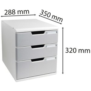 Exacompta 325041D Zásuvkový box MODULO A4 3 uzavřené zásuvky