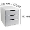 Exacompta 325041D Zásuvkový box MODULO A4 3 uzavřené zásuvky