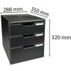 Exacompta zásuvkový box MODULO A4 3 uzavřené zásuvky černý