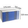 Exacompta MODULO A3 zásuvkový box 10 zásuvek Modrá Velikost DIN A3