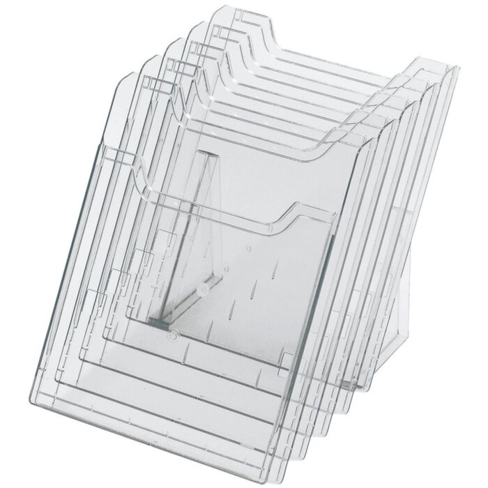 Exacompta 60258D Stolní stojan na brožury A4 5 přihrádek Exacryl crystal transparentní