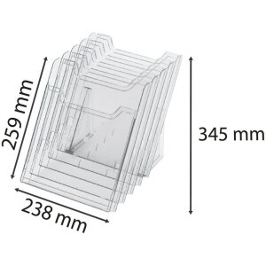 Exacompta 60258D Stolní stojan na brožury A4 5 přihrádek Exacryl crystal transparentní