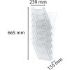 Exacompta nástěnný stojan na brožury 6 přihrádek A4 crystal vertical připravený k montáži