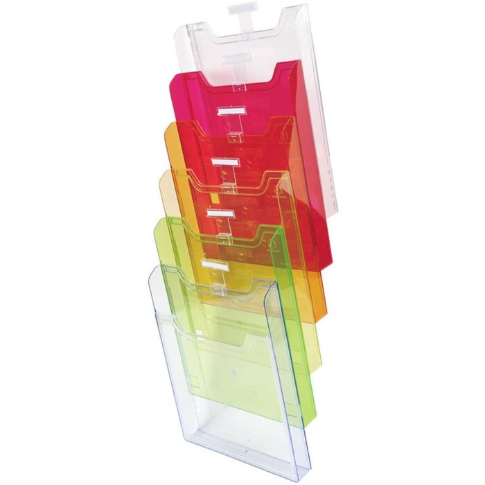 Exacompta 64799D Nástěnný držák brožur 6 přihrádek A4 duhové barvy Linicolor®