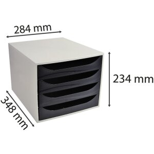 Exacompta ECOBOX zásuvkový box 4 zásuvky černý