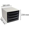 Exacompta ECOBOX zásuvkový box 4 zásuvky černý