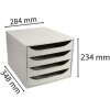 Exacompta ECOBOX zásuvkový box 4 zásuvky šedá 348x284x234 mm