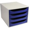 Exacompta ECOBOX zásuvkový box se 4 zásuvkami půlnoční modrá 34,8x28,4x23,4 cm