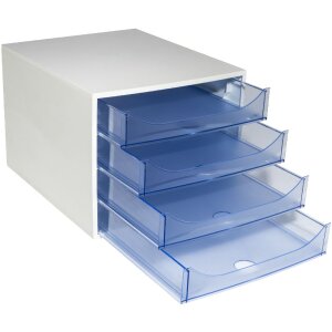 Exacompta 228610D ECOBOX zásuvkový box 4 zásuvky ledově modrá A4