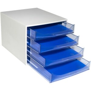 Exacompta 228610D ECOBOX zásuvkový box 4 zásuvky ledově modrá A4