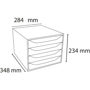 Exacompta 228619D ECOBOX zásuvkový box 4 zásuvky fialová