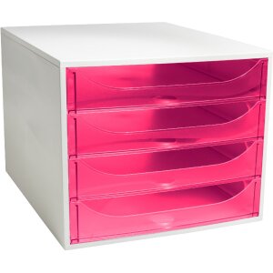 Exacompta ECOBOX 4 zásuvky malina 348x284x234mm DIN A4