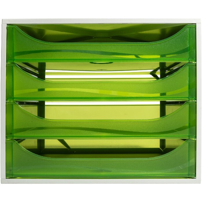 Exacompta OBOX zásuvkový box 4 zásuvky jablečně zelená 348x284x234 mm