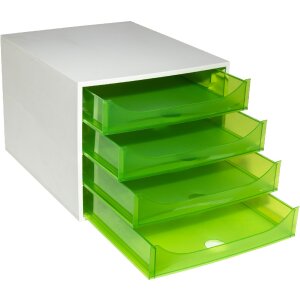 Exacompta OBOX zásuvkový box 4 zásuvky jablečně zelená 348x284x234 mm