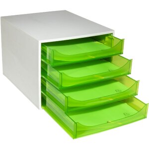 Exacompta OBOX zásuvkový box 4 zásuvky jablečně zelená 348x284x234 mm