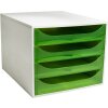 Exacompta OBOX zásuvkový box 4 zásuvky jablečně zelená 348x284x234 mm