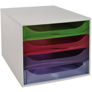 Exacompta ECOBOX zásuvkový box 4 zásuvky duha