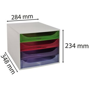 Exacompta ECOBOX zásuvkový box 4 zásuvky duha