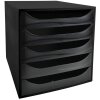 Exacompta ECOBOX zásuvkový box s 5 zásuvkami černý 348x284x290 mm