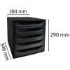 Exacompta ECOBOX zásuvkový box s 5 zásuvkami černý 348x284x290 mm