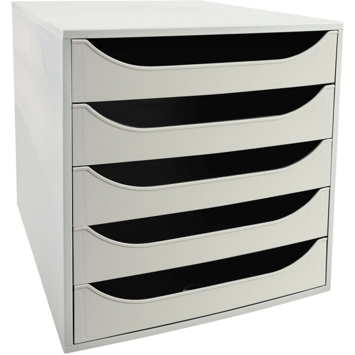 Exacompta ECOBOX zásuvkový box 5 zásuvek šedý DIN A4+ 348x284x290 mm