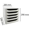 Exacompta ECOBOX zásuvkový box 5 zásuvek šedý DIN A4+ 348x284x290 mm