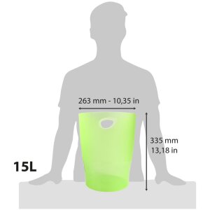 Exacompta odpadkový koš ECOBIN 15 litrů Office green 26,3x26,3x33,5 cm